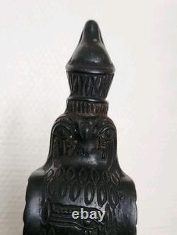 Statuette en Pierre du Dieu HORUS Signée Art Égyptien Statue Sculpture Ancien