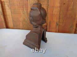 Statuette figurine visage ancien serre-livre statue sculpture turban collier