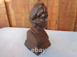 Statuette figurine visage ancien serre-livre statue sculpture turban collier