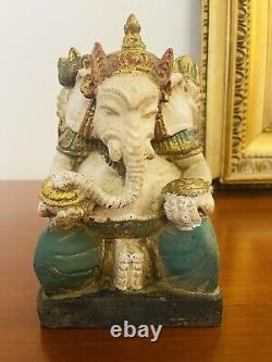 Statuette terre cuite ancienne Ganesha
