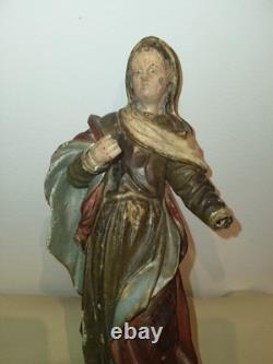 Ste Marie Madeleine/ANCIENNE STATUE RELIGIEUSE/BOIS SCULPTé/H. 27cm/XIXèXVIIIè