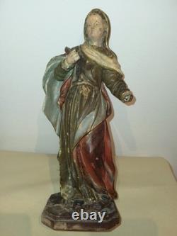 Ste Marie Madeleine/ANCIENNE STATUE RELIGIEUSE/BOIS SCULPTé/H. 27cm/XIXèXVIIIè
