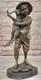 Style Ancien Rare Bronze Sculpture Ferme Garçon Avec Agneau Figurine Statue