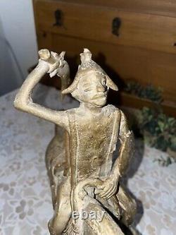 Superbe Ancienne statue en bronze Africaine Cire Perdue D'un Guerrier Dogon