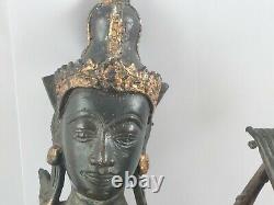 Superbe Statue Bouddha En Bronze Ancien