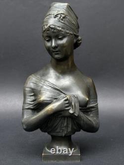 Superbe ancienne SCULPTURE en BRONZE XIXème Madame De Récamier