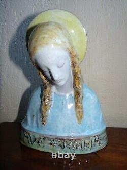 Superbe ancienne sculpture Vierge de Valentin Kraus (1873-1941) Frater Maurus