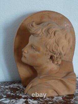 Superbe rare ancienne tête en terre cuite Darly sculpture d'après Doratello