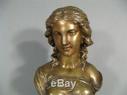 Susse Frères Éditeur Buste Jeune Femme Sculpture Ancienne Bronze Signé Lepind