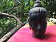 Tête Bouddha Marbre Noir Statue Ancienne Sculpture Inde Décor Bouddhisme Asie E
