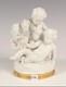 Tr&egrave;s Ancienne Statue Capo Di Monte En Porcelaine Blanche Et Dor&eacute;e