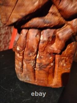 Très ancienne statue en bois femme a l'enfant /sculpture haute époque collection