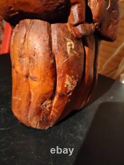 Très ancienne statue en bois femme a l'enfant /sculpture haute époque collection