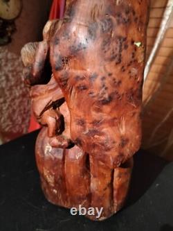 Très ancienne statue en bois femme a l'enfant /sculpture haute époque collection