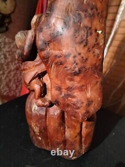 Très ancienne statue en bois femme a l'enfant /sculpture haute époque collection