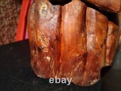 Très ancienne statue en bois femme a l'enfant /sculpture haute époque collection