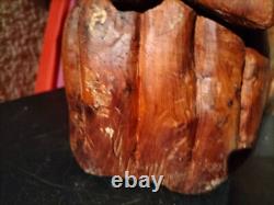 Très ancienne statue en bois femme a l'enfant /sculpture haute époque collection