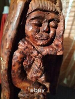 Très ancienne statue en bois femme a l'enfant /sculpture haute époque collection