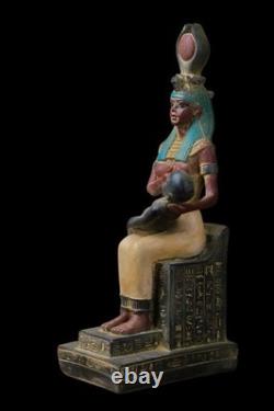 UNIQUE ANCIENNE ANTIQUITÉS EGYPTIENNES Statue Sculpture assise Isis Nursing