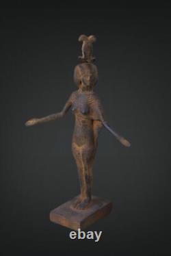 UNIQUE ANCIENNE STATUE EGYPTIENNE ANTIQUE pierre de la déesse Hathor sculpture