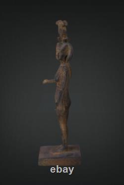 UNIQUE ANCIENNE STATUE EGYPTIENNE ANTIQUE pierre de la déesse Hathor sculpture