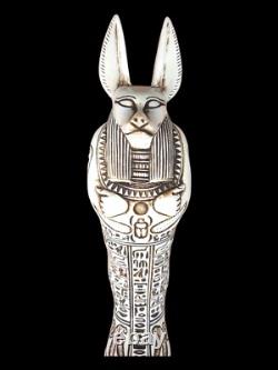 UNIQUE ANCIENNE STATUE ÉGYPTIENNE Anubis chacal avec sculpture scarabée fait