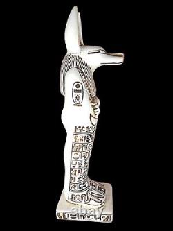 UNIQUE ANCIENNE STATUE ÉGYPTIENNE Anubis chacal avec sculpture scarabée fait