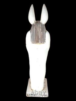 UNIQUE ANCIENNE STATUE ÉGYPTIENNE Anubis chacal avec sculpture scarabée fait
