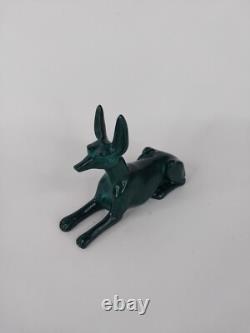 UNIQUE ANCIENNE STATUE EGYPTIENNE pierre Anubis chacal sculpture assise fait