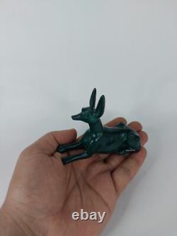 UNIQUE ANCIENNE STATUE EGYPTIENNE pierre Anubis chacal sculpture assise fait