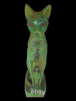 UNIQUE ANCIENNE STATUE EGYPTIENNE pierre déesse bastet chat Isis sculpture sc