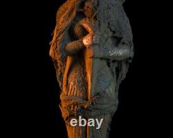 UNIQUE ANCIENNE STATUE EGYPTIENNE pierre ptah tenant une sculpture de sceptre