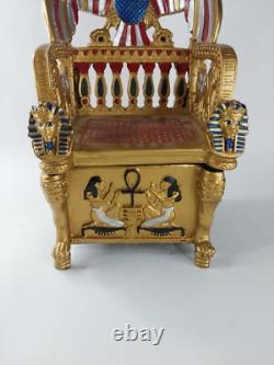 UNIQUE ANCIENNE STATUE EGYPTIENNE roi Toutankhamon trône chaise sculpture pierre