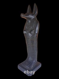 UNIQUE ANCIENNE STATUE EGYPTIENNE sculpture en pierre de l'au-delà du chacal