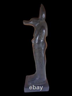 UNIQUE ANCIENNE STATUE EGYPTIENNE sculpture en pierre de l'au-delà du chacal
