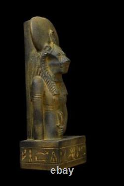 UNIQUE ANCIEN DIEU ÉGYPTIEN Sekhmet Buste Statue Sculpture Hiéroglyphique
