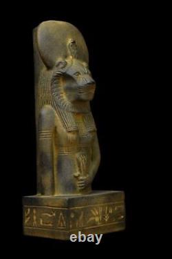 UNIQUE ANCIEN DIEU ÉGYPTIEN Sekhmet Buste Statue Sculpture Hiéroglyphique