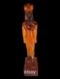 UNIQUE ANTIQUE ANCIENNE ÉGYPTIENNE Statue Ambre Sekhmet Guerre Chasse Guérison