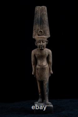Unique ANCIENNE STATUE EGYPTIENNE ANTIQUE pierre du roi Amon soleil sculpture