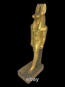 Unique ANCIENNE STATUE EGYPTIENNE ANTIQUE sculpture chacal pierre Anubis