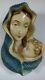 Vierge A L'enfant Maternité Sculpture Murale Ancienne Bois, Plâtre, émaillé