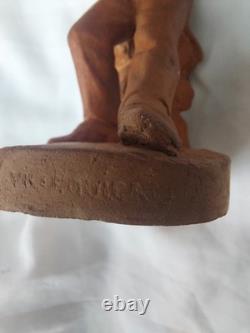 VILLEQUIER ancienne Terre Cuite humanisée Cochon Musicien ARGENCES J. C CALVADOS