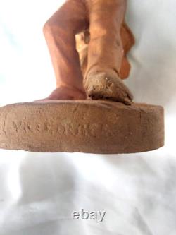 VILLEQUIER ancienne Terre Cuite humanisée Cochon Musicien ARGENCES J. C CALVADOS