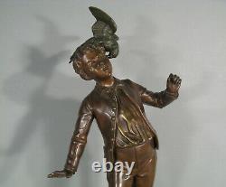 Vengeance De Perroquet Enfant Perroquet Sculpture Ancienne Bronze Signé Guillot