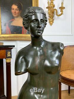 Venus De Milo Bronze A Patine Verte De 97cm De Haut Epreuve Ancienne A Clavettes