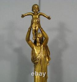 Vierge D'albert Vierge A L'enfant Bronze Ancien Signé Roze Fondeur Barbedienne