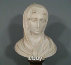 Vierge Marie Madone Sculpture Statue Buste Ancien En Albtre Daprès Donatello