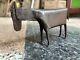 Vintage Ancien Hand Forged Repasser Chèvre Statue Sculpture Ouest Ferme Décor