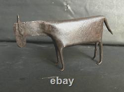 Vintage Ancien HAND FORGED Repasser Chèvre Statue Sculpture Ouest Ferme Décor