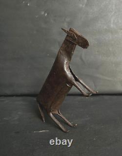 Vintage Ancien HAND FORGED Repasser Chèvre Statue Sculpture Ouest Ferme Décor